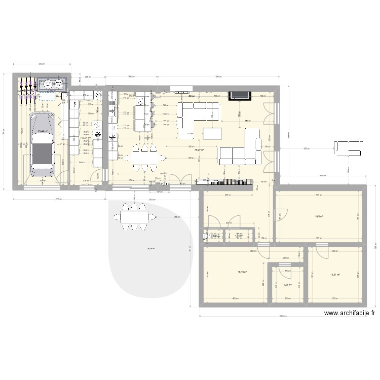 Marcy janvier matandso garage buanderie plan G. Plan de 9 pièces et 175 m2