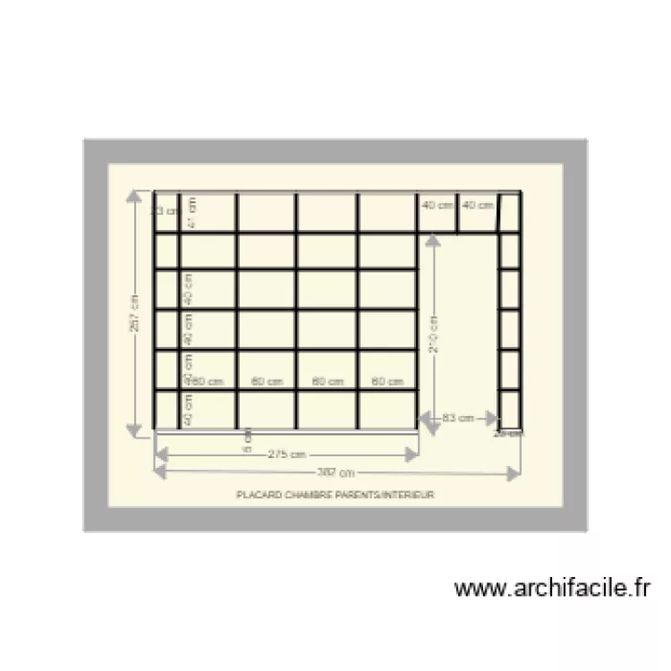 PLACARD SELLE chambre parents intérieur v2. Plan de PLACARD SELLE chambre parents intérieur v2. Plan de