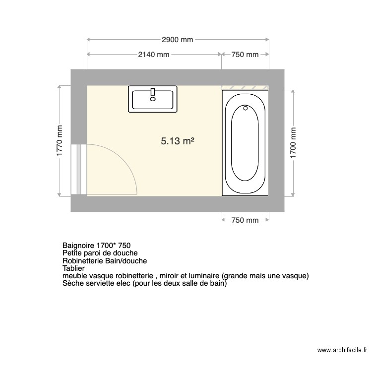 noel sdb grande. Plan de 0 pièce et 0 m2