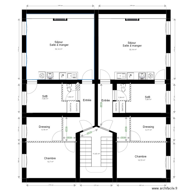 PLAN 1ERE ETAGE 2EME PROP. Plan de 0 pièce et 0 m2