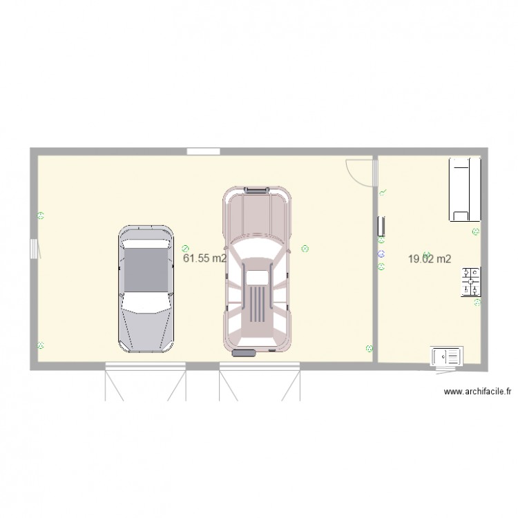 garage 2 voiture avec atelier 12. Plan de 0 pièce et 0 m2