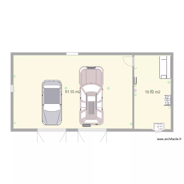 garage 2 voiture avec atelier 12. Plan de 