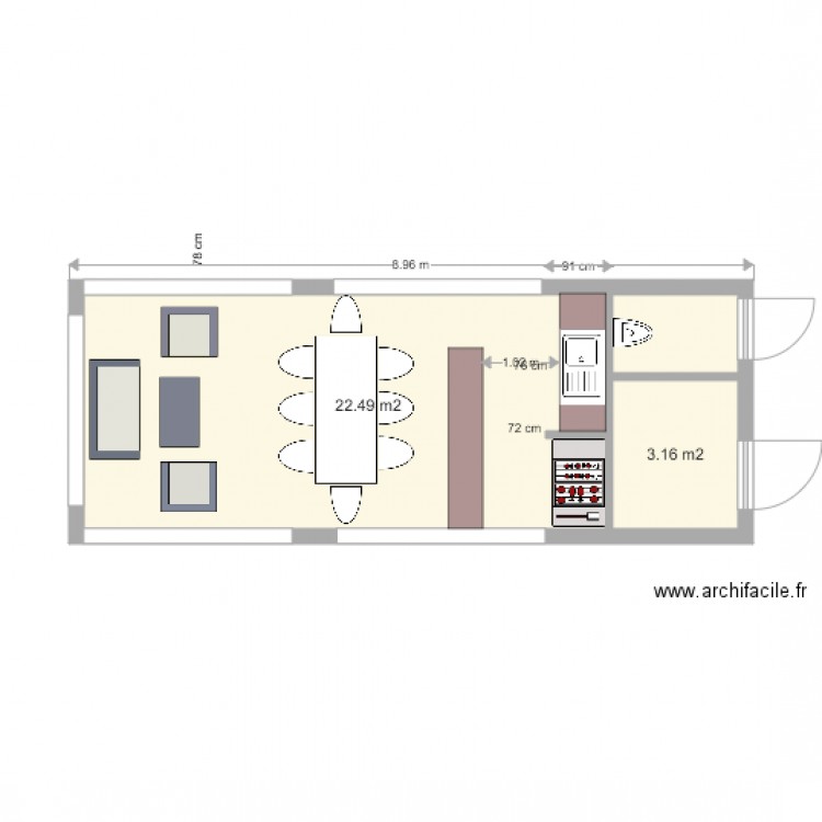 POOL HOUSE V1. Plan de 0 pièce et 0 m2