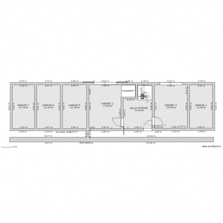 MACKIEWICZ PC DAGNEUX ETAT FUTUR AVEC ANCIEN MUR. Plan de 0 pièce et 0 m2