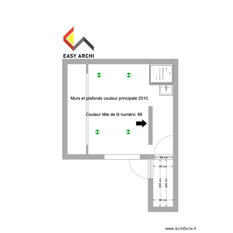 projet chambre combles. Plan de 3 pièces et 18 m2