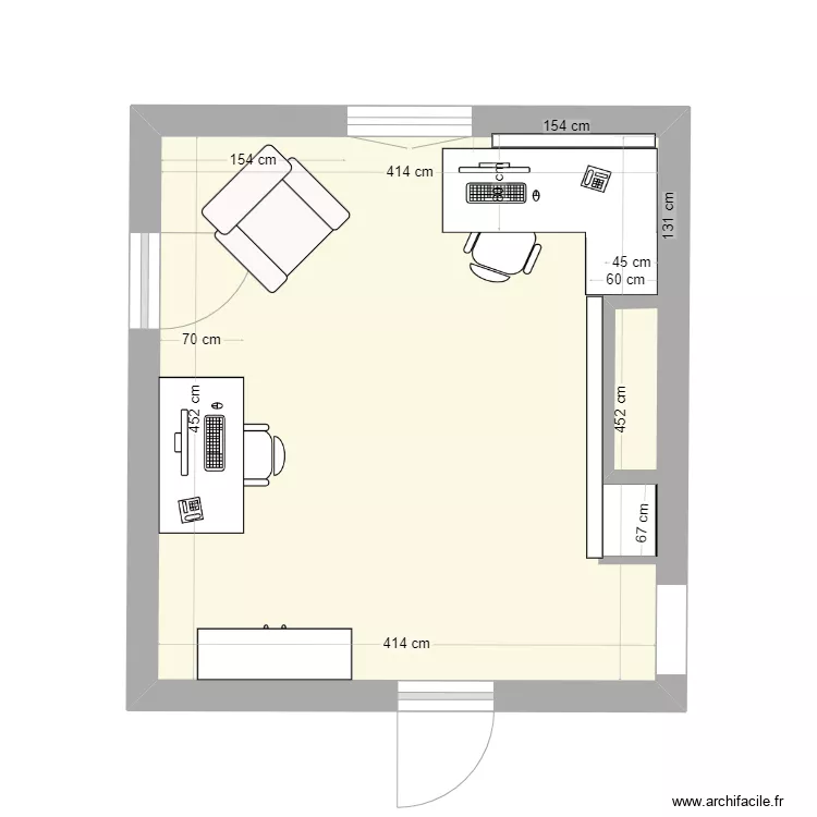 bureau maison. Plan de 