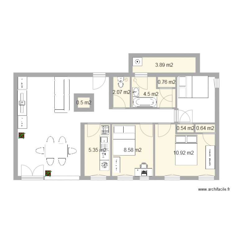 plan appart 1. Plan de 0 pièce et 0 m2