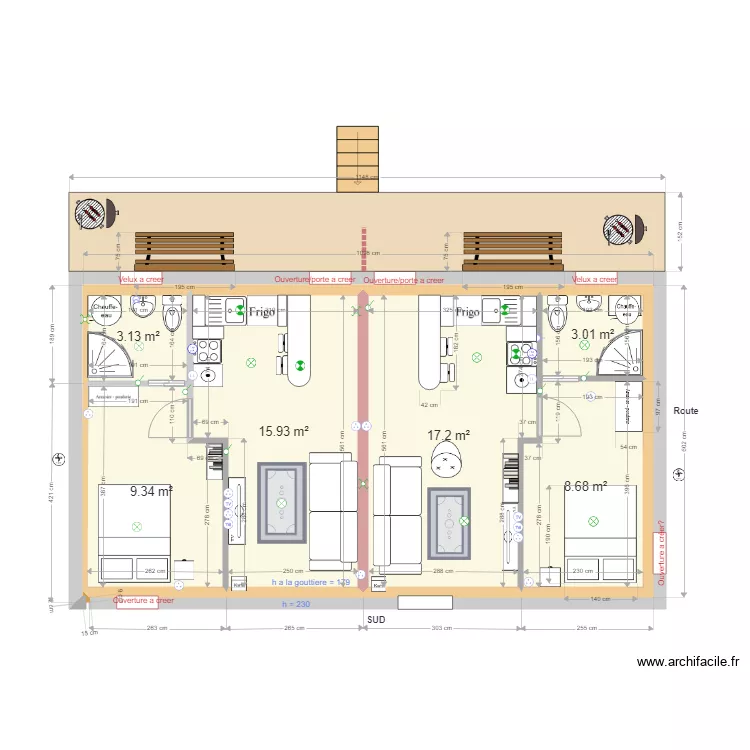 Ecurie Etage Pinceloup Option3. Plan de 