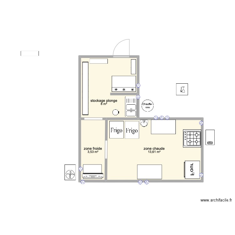 Labo. Plan de 3 pièces et 25 m2