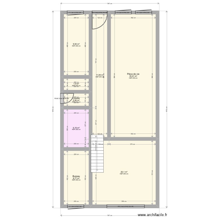 Bocquenet rdc. Plan de 8 pièces et 103 m2