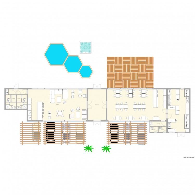 amenagement partie restauration taller. Plan de 0 pièce et 0 m2