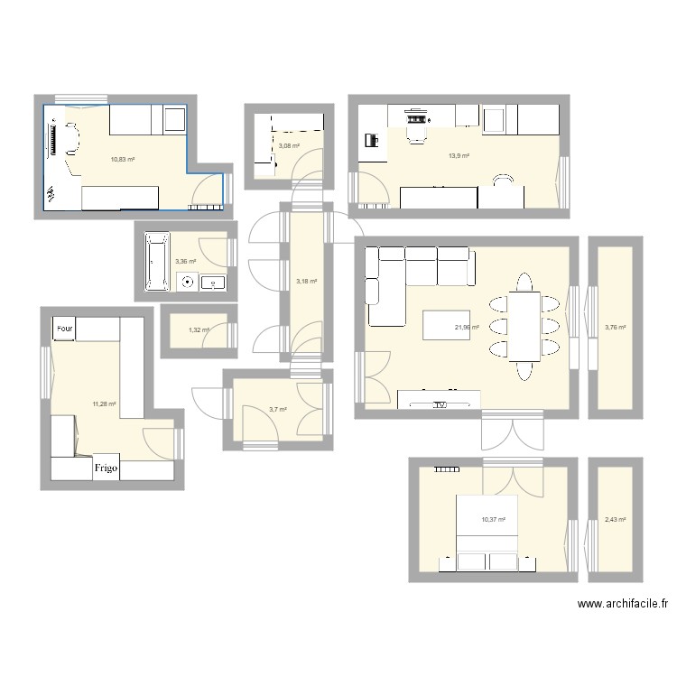 Appartement. Plan de 0 pièce et 0 m2