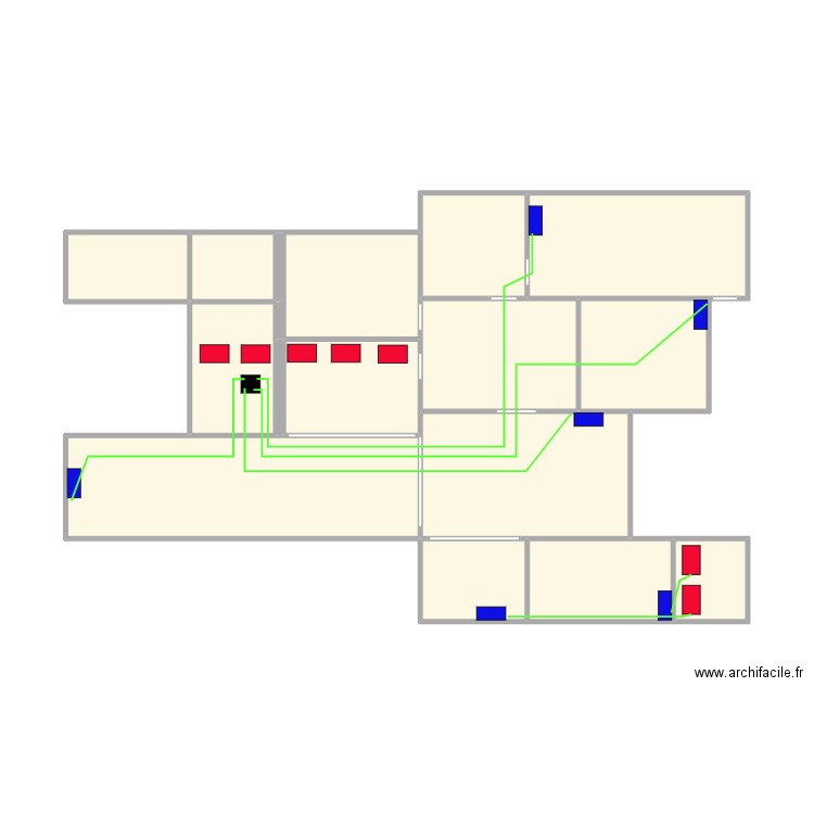 villa HERVE et EVE. Plan de 14 pièces et 46 m2