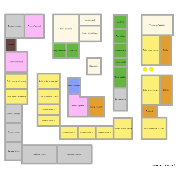 CHX.M.CLIN.DOUL. #2. Plan de 41 pièces et 456 m2