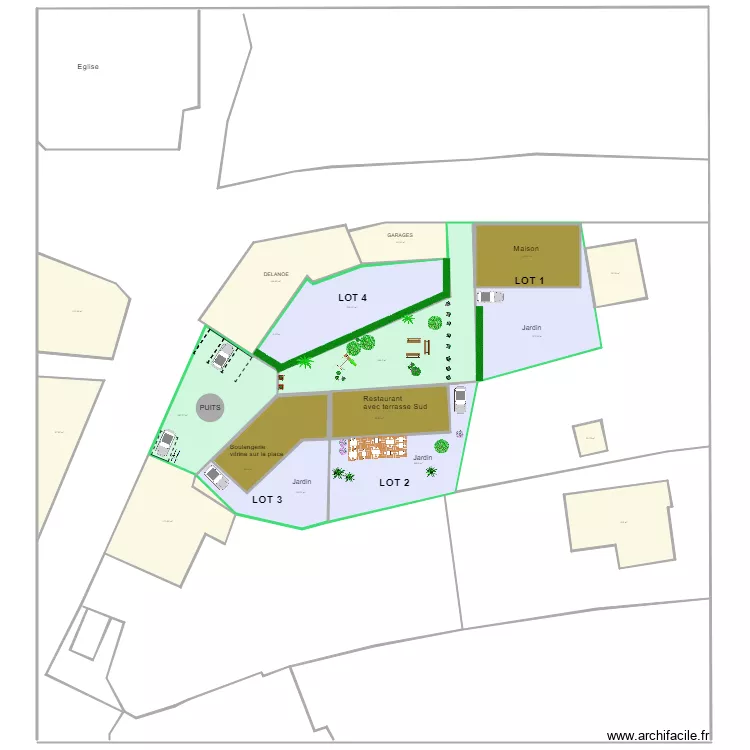 Parcelle LAUZACH Projet 1 bis. Plan de 