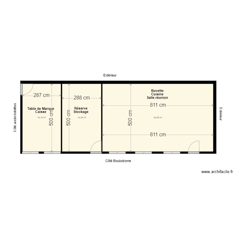 plan coupe boulodrome. Plan de 0 pièce et 0 m2