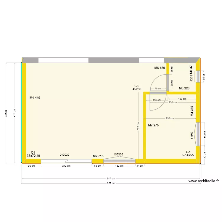 Vue plan implantation module murs 09.04.26VF. Plan de 3 et 36 m² Vue plan implantation module murs 09.04.26VF. Plan de 3 et 36 m²