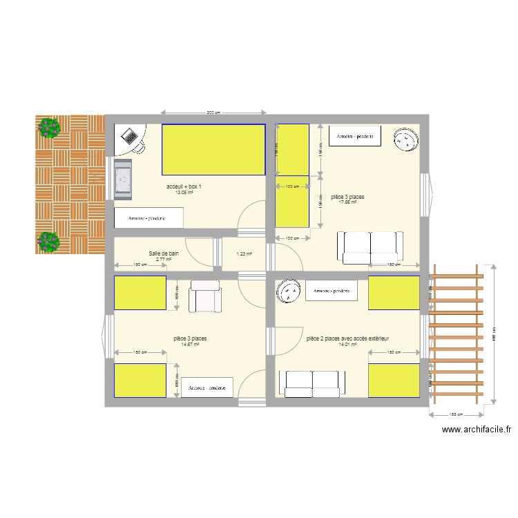 chatterie. Plan de 0 pièce et 0 m2