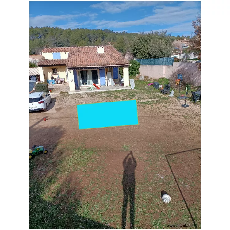 VUE AERIENNE PISCINE. Plan de 