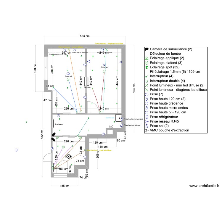 PLAN ELECTRIQUE THE HUB. Plan de 4 pièces et 33 m2