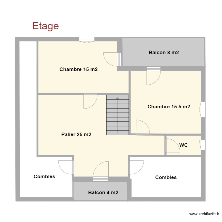 Maison Fourcade Lisle en dodon. Plan de 7 pièces et 78 m2