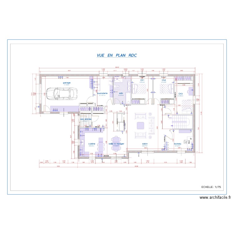 Plan PC  Chauffage RDC. Plan de 0 pièce et 0 m2