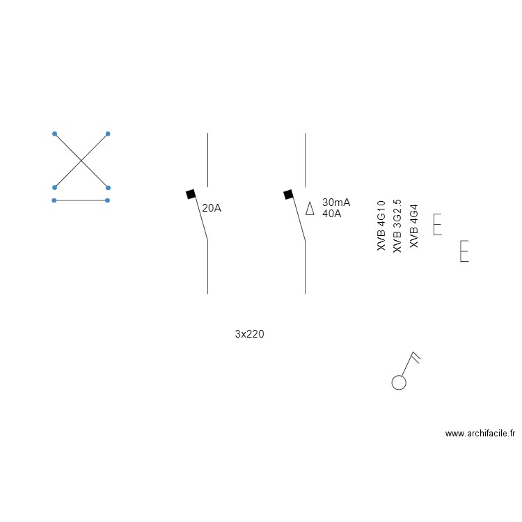 symboles. Plan de 0 pièce et 0 m2