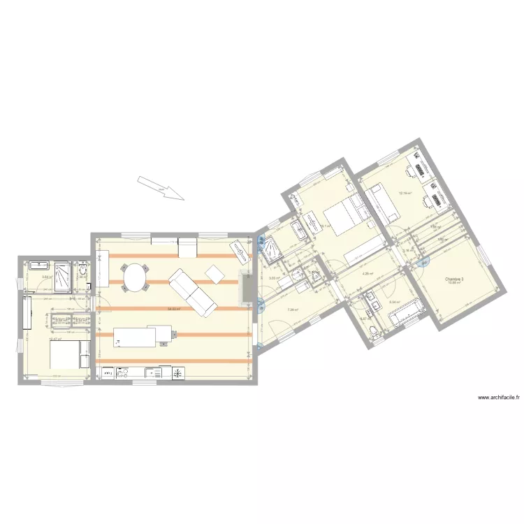 tourrettes am&eacute;nag&eacute; V2b. Plan de 