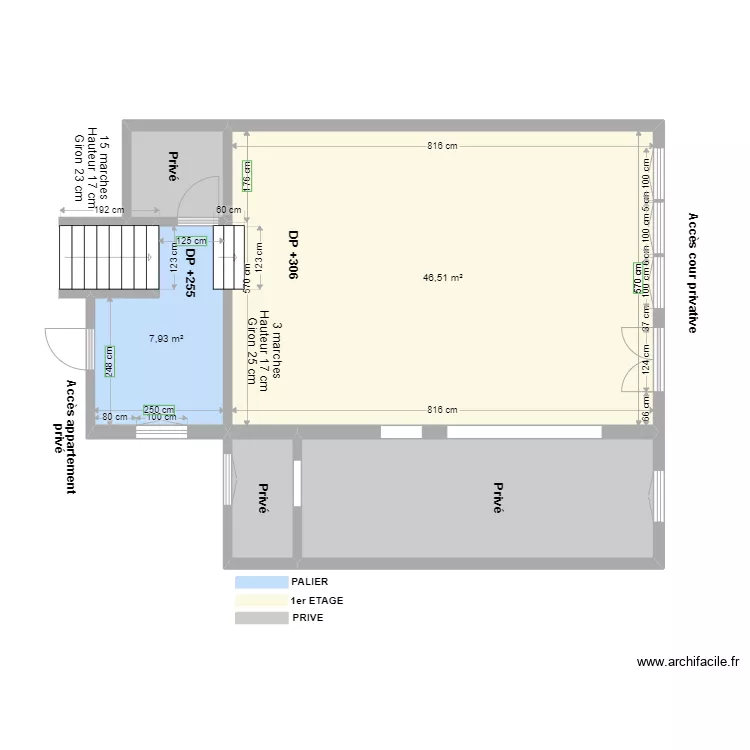 LE DRAGON CHOUQUETTE avant travaux 1er étage. Plan de LE DRAGON CHOUQUETTE avant travaux 1er étage. Plan de