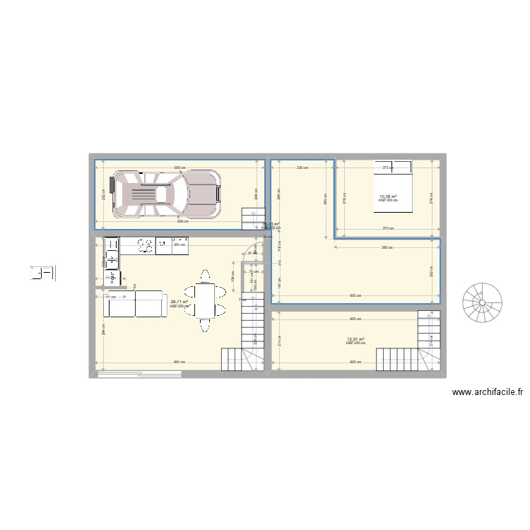 appart lotissement. Plan de 4 pièces et 88 m2