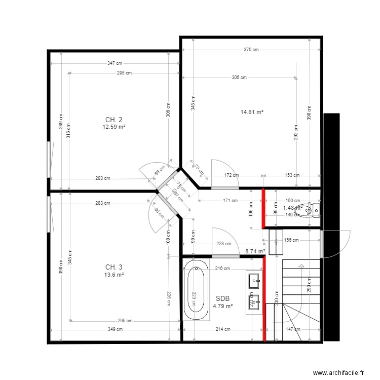 etage a corriger. Plan de 0 pièce et 0 m2