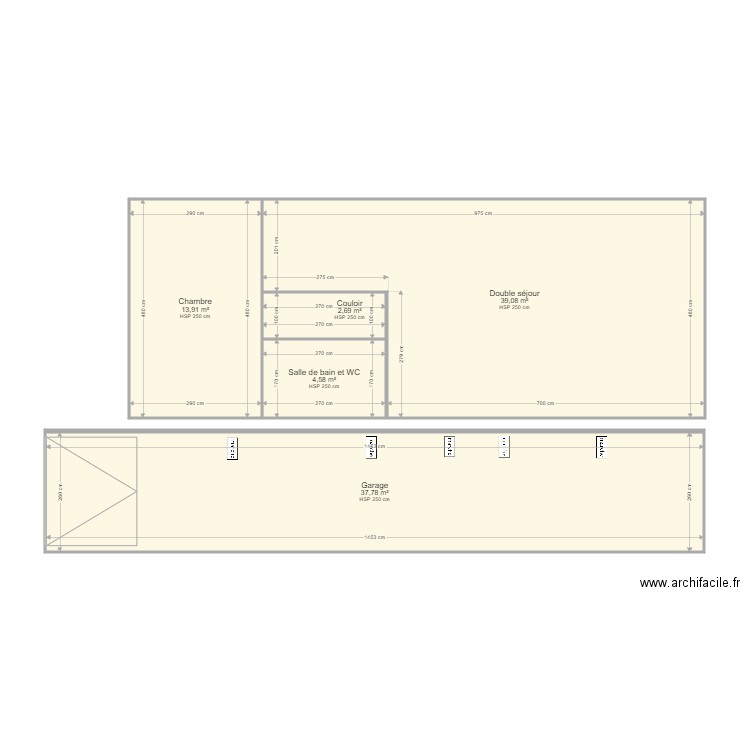 bel oeil  plan projet. Plan de 5 pièces et 98 m2