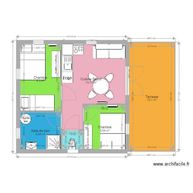 Chalet GreenCottages 2 chambres 6 personnes plus canapé convertible. Plan de 0 pièce et 0 m2