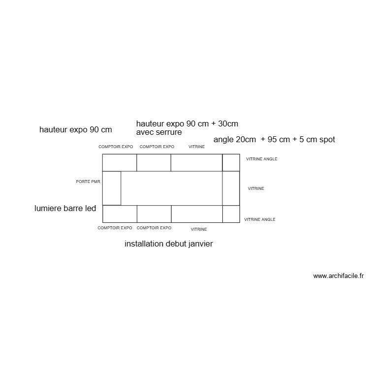 kiosque bijouterie. Plan de 0 pièce et 0 m2