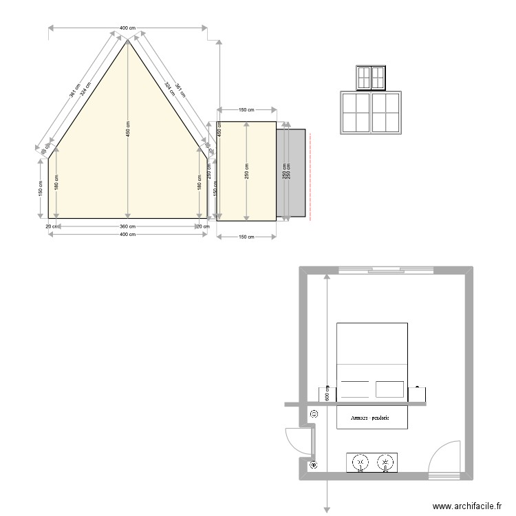 ch A frame. Plan de 0 pièce et 0 m2