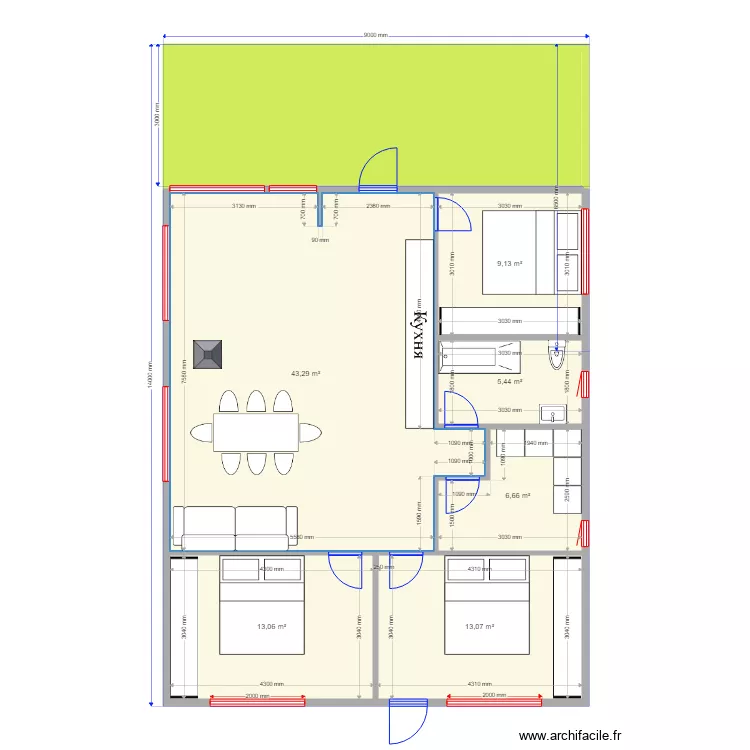 Eko okna 2v. Plan de 