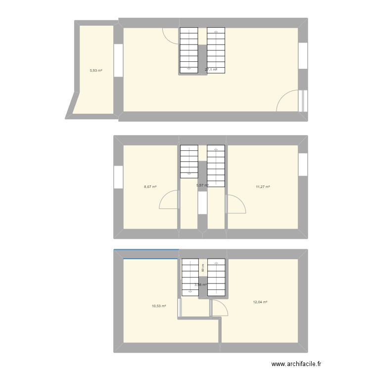 blc new. Plan de 8 pièces et 86 m2