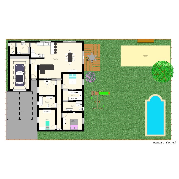 Projet maison 1 (120m2 habitable). Plan de 12 pièces et 152 m2