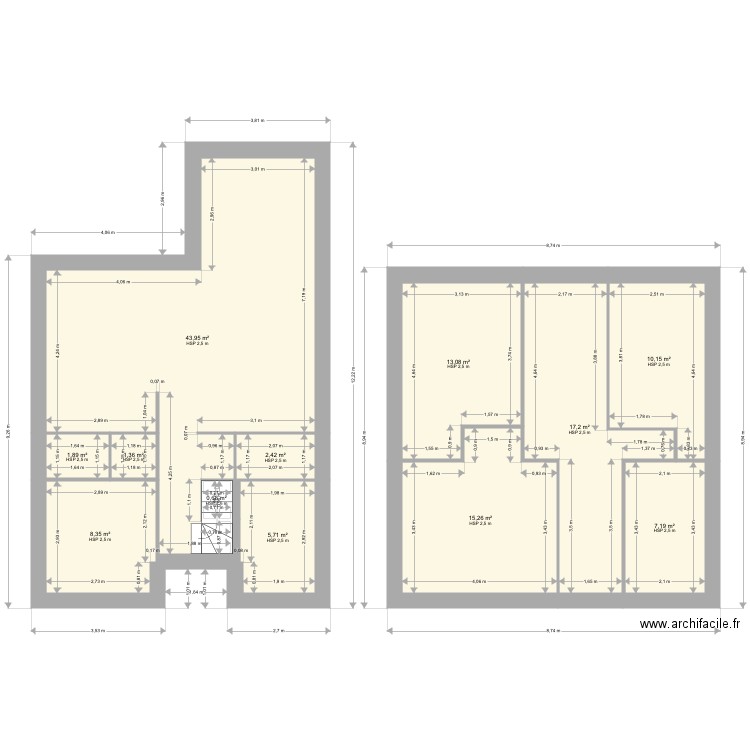 BARBOSA. Plan de 12 pièces et 127 m2