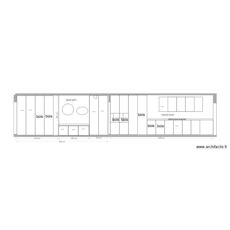 ELEVATION  COULOIR RANGEMENT . Plan de 0 pièce et 0 m2