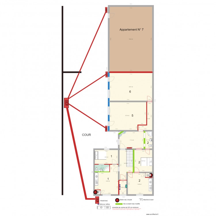 BASE LA SALLE projections 1 7 appartements COFFRETS ENEDIS. Plan de 0 pièce et 0 m2