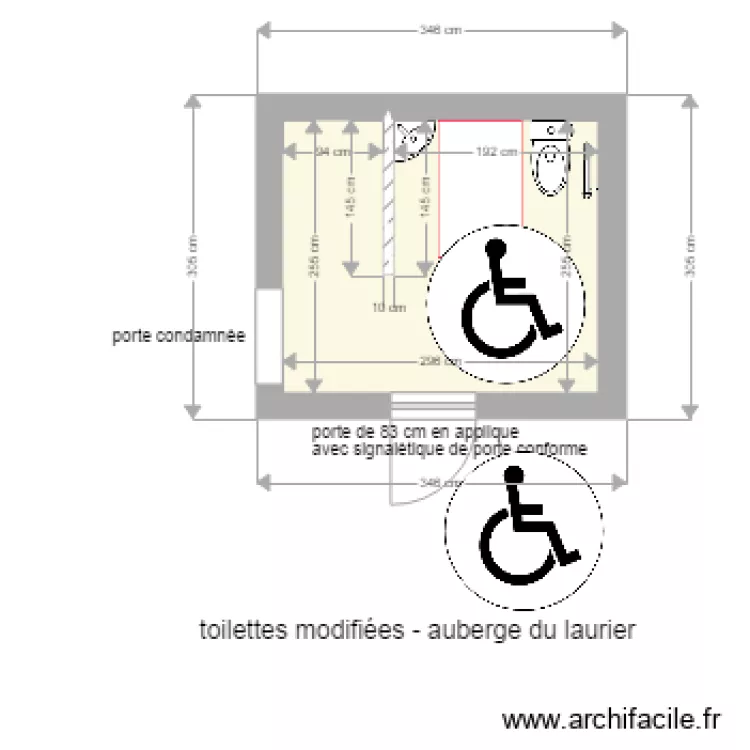 auberge du laurier apr&egrave;s travaux . Plan de 