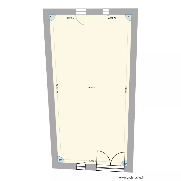 RDC1. Plan de 1 Pièce et 84 m² RDC1. Plan de 1 Pièce et 84 m²