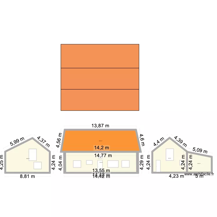 Façade 22 route barret. Plan de 5 pièces et 198 m² Façade 22 route barret. Plan de 5 pièces et 198 m²
