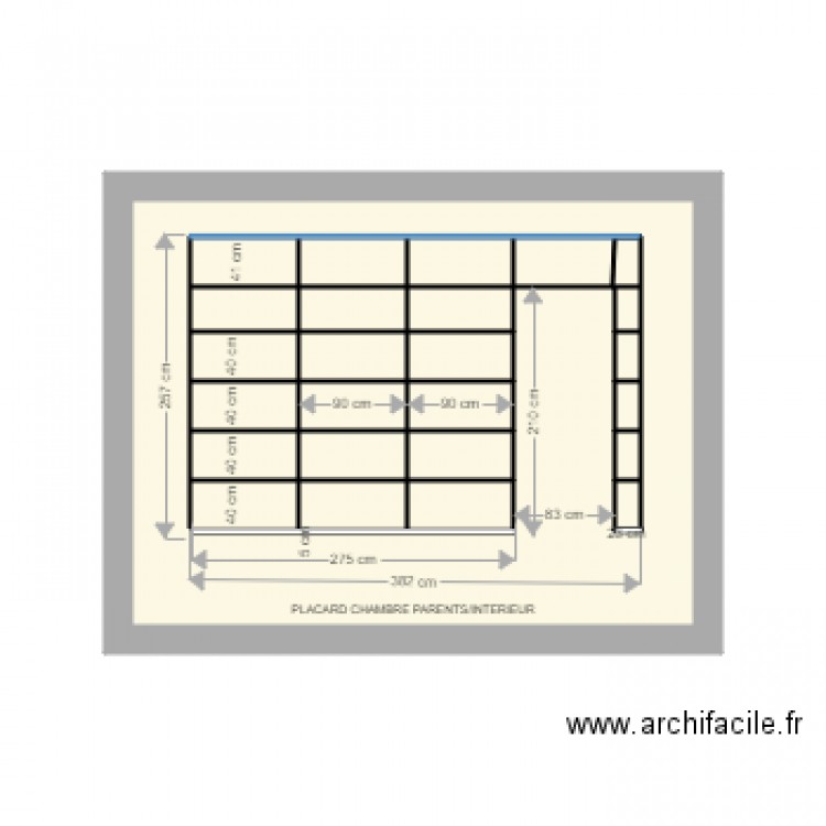 PLACARD chambre parents intérieur v3. Plan de 0 pièce et 0 m2