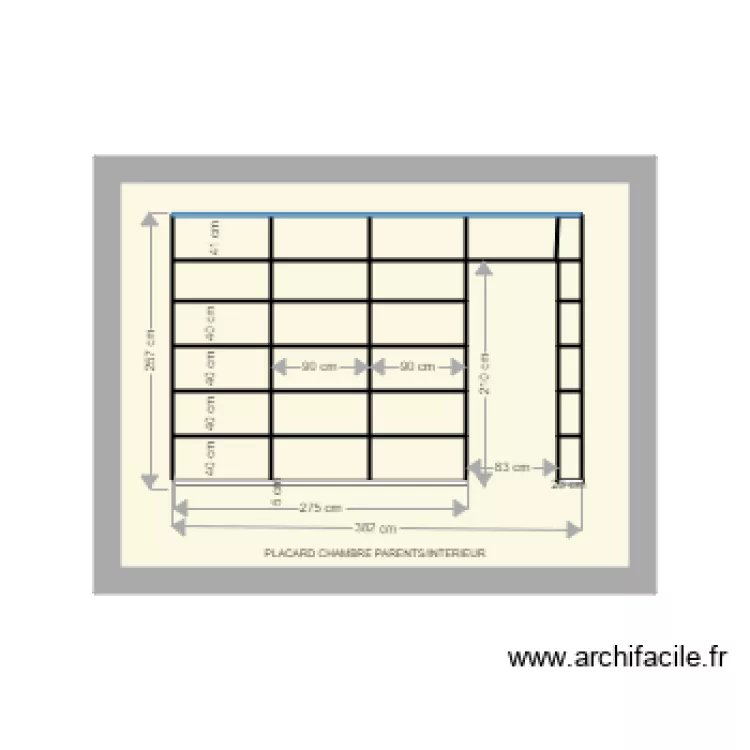 PLACARD chambre parents intérieur v3. Plan de PLACARD chambre parents intérieur v3. Plan de