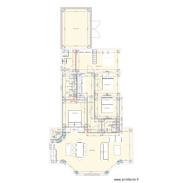 lebordelou plan coté. Plan de 0 pièce et 0 m2