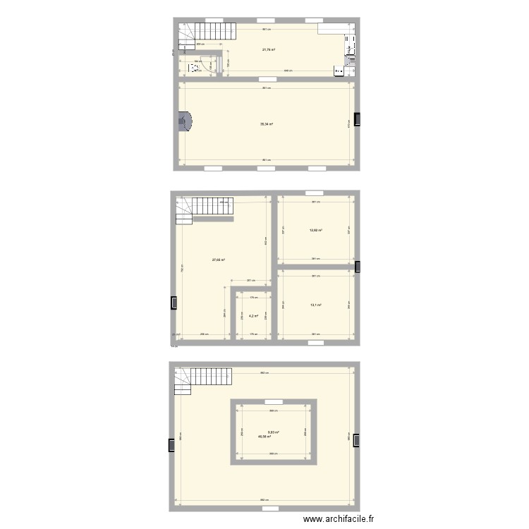 maison bleu . Plan de 0 pièce et 0 m2