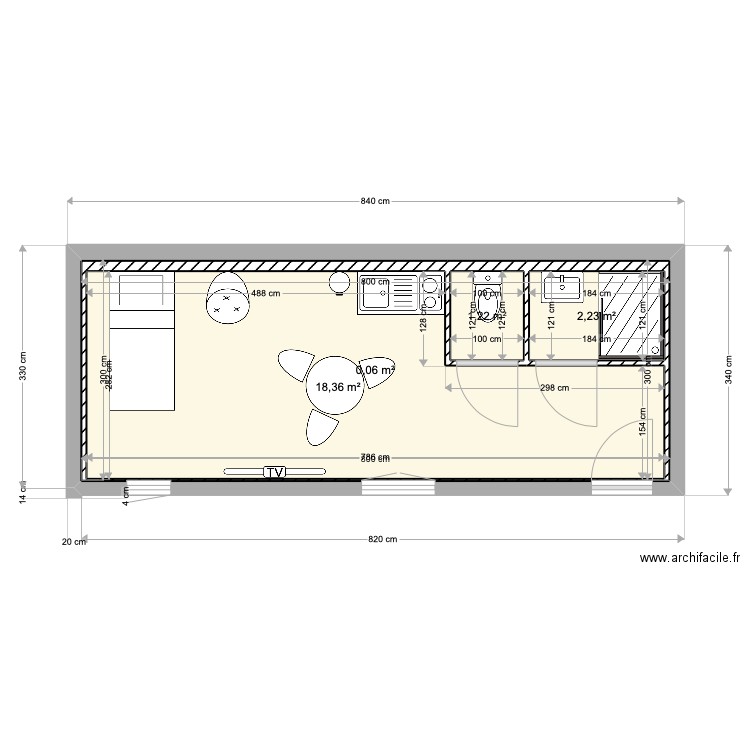 fleurdisa2. Plan de 4 pièces et 46 m2