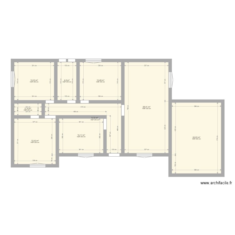 Project R Maison de base. Plan de 9 pièces et 109 m2